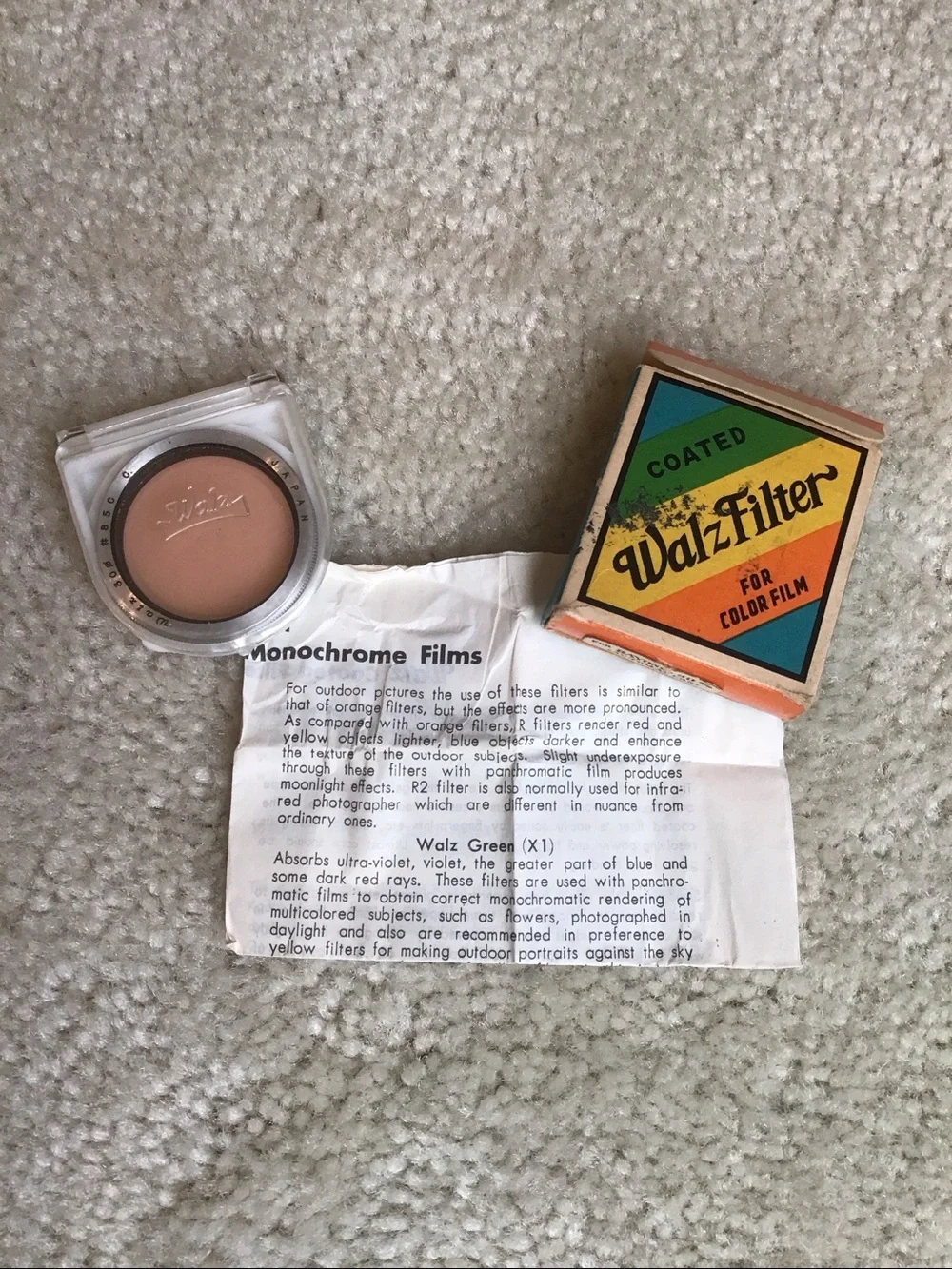 Vintage Walz Filter for Color Film with Original Packaging, Type F (85C)